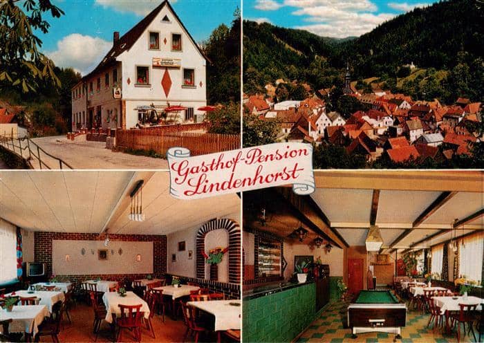 Wirsberg Kulmbach Bayern Gasthof Pension Lindenhorst Gastraeume Billard Ortsansi – Ansichtskarte Wirsberg