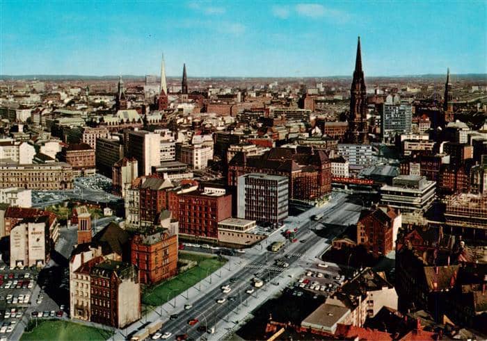 HAMBURG  CITY Stadtblick von der Michaeliskirche – Ansichtskarte Hamburg