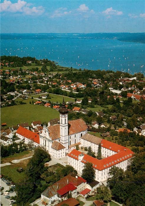 Diessen Ammersee Fliegeraufnahme mit Marienmuenster – Ansichtskarte Diessen a.Ammersee