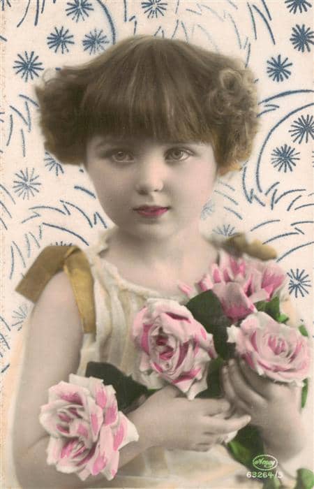 Foto Amag Nr. 63264/3 Mädchen Kind Rosen – Ansichtskarte