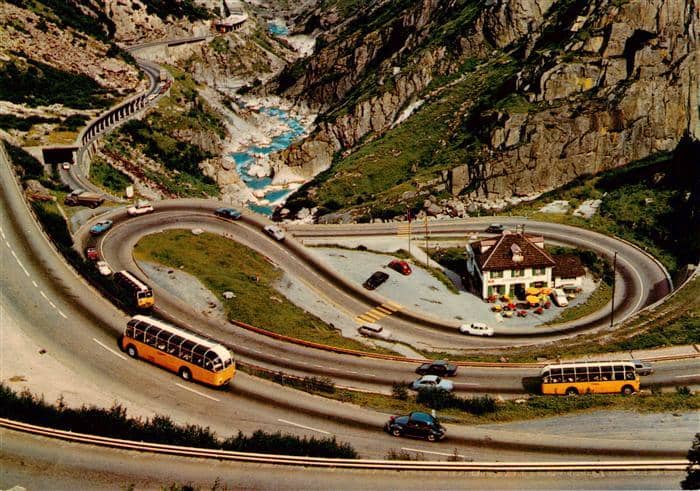 Postbus Omnibus Gotthardstrasse Schoellenen – Ansichtskarte