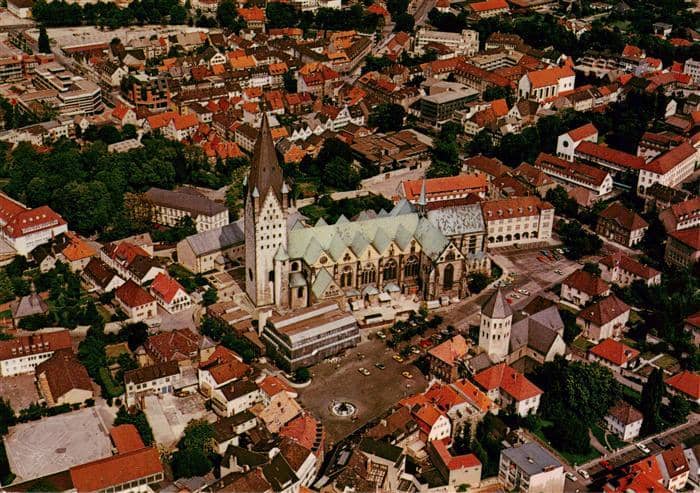 Paderborn Rund um den Dom Fliegeraufnahme – Ansichtskarte Paderborn