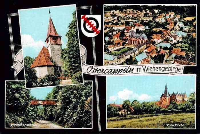 Ostercappeln Kirche Windthorstbruecke Stadtzentrum Luftbild – Ansichtskarte Ostercappeln