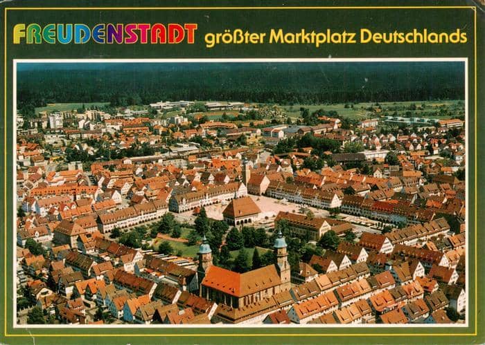 FREUDENSTADT BW Groesster Marktplatz Deutschlands Luftkurort im Schwarzwald – Ansichtskarte Freudenstadt