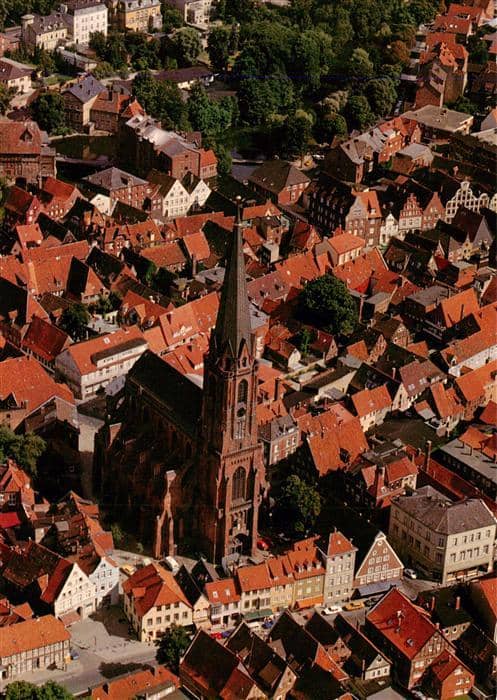 LueNEBURG  CITY St Nicolai Kirche Fliegeraufnahme – Ansichtskarte Lüneburg
