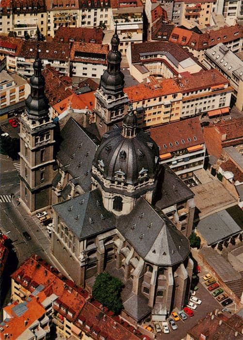 Wuerzburg Bayern Kath Pfarrkirche Stift Haug Fliegeraufnahme – Ansichtskarte Würzburg