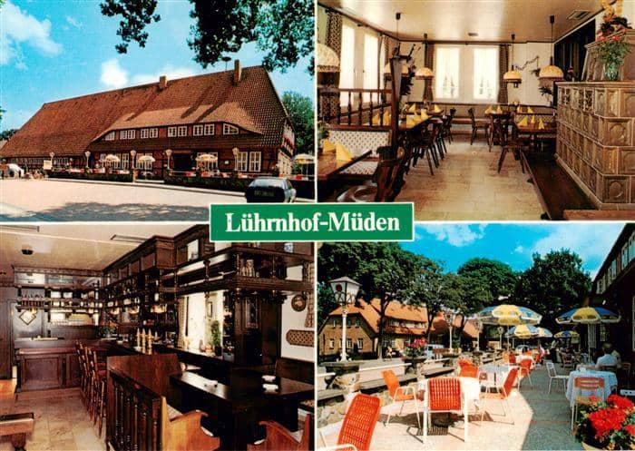 Mueden oertze Luehrnhof Altes Gasthaus Gastraeume Bar Terrasse – Ansichtskarte Fassberg