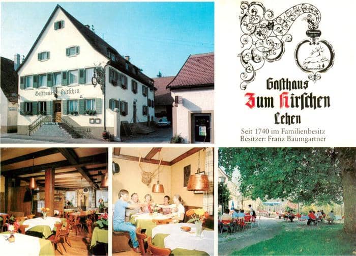 Lehen Freiburg Gasthaus Zum Hirschen Gastraeume Gartenterrasse – Ansichtskarte Freiburg im Breisgau