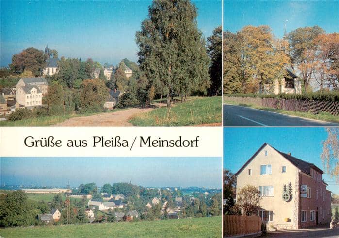 Pleissa Limbach-Oberfrohna Teilansichten Kirche Gaststaette Tannmuehle – Ansichtskarte Limbach-Oberfrohna