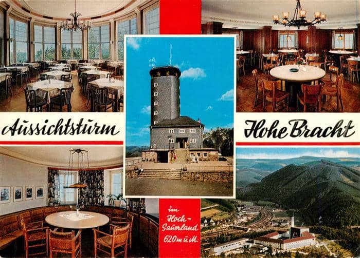 Hohe Bracht Lennestadt Aussichtsturm Hohe Bracht Gastraeume Fliegeraufnahme – Ansichtskarte Lennestadt