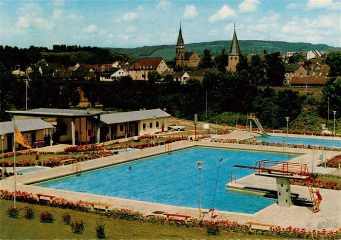 Rosbach Sieg Schwimmbad – Ansichtskarte Windeck