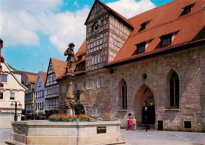 Reutlingen BW Marktbrunnen und Spitalhof – Ansichtskarte Reutlingen