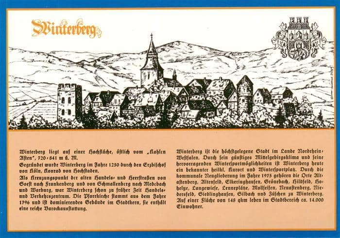 Winterberg  Hochsauerland NRW Altes Staedtebild – Ansichtskarte Winterberg