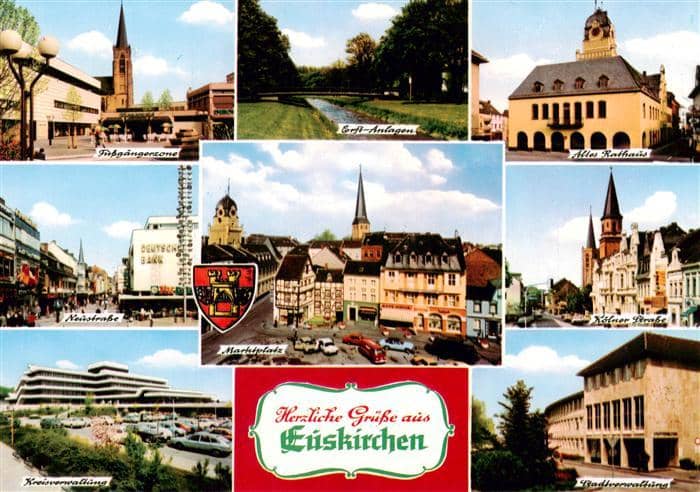 Euskirchen NRW Fussgaengerzone Neustrasse Kreisverwaltung Erft Anlagen Marktplat – Ansichtskarte Euskirchen