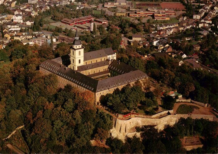 Siegburg NRW Benediktinerabtei St Michael Fliegeraufnahme – Ansichtskarte Siegburg