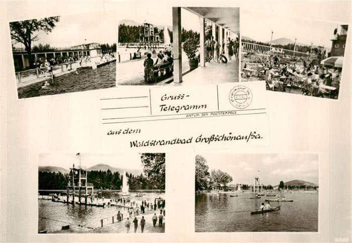 Grossschoenau Sachsen Waldstrandbad Teilansichten – Ansichtskarte Grossschönau Sachsen