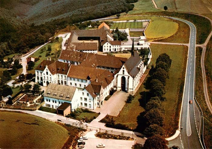Heimbach  Eifel Rur Dueren NRW Abtei Mariawald Kloster Kirche Luftbild Felder St – Ansichtskarte Heimbach