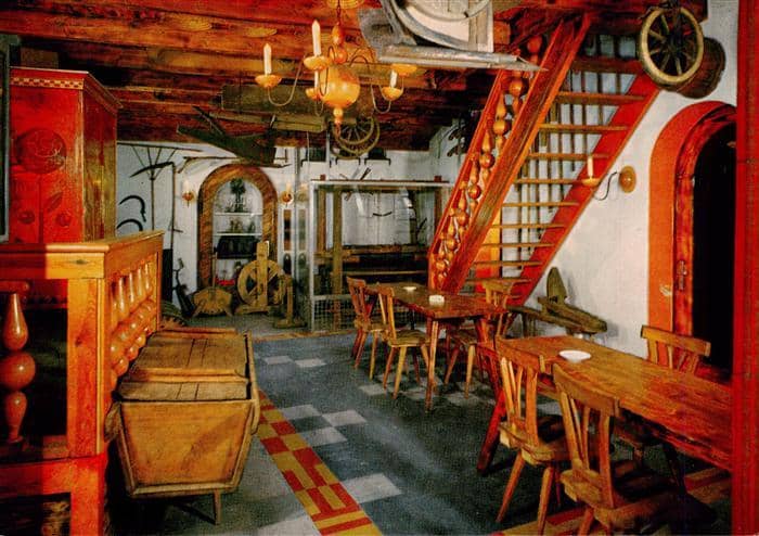 Trebgast Kulmbach Bayern Malergarten Gaststaette Café Bauerndiele Holzmoebel Spi – Ansichtskarte Trebgast