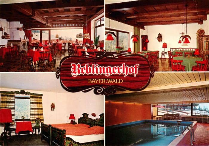 Edenstetten Bernried Deggendorf  Bayern Hotel-Pension Reblingerhof Hallenbad Sau – Ansichtskarte Bernried