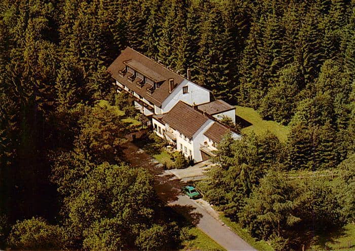 Herbram-Wald Lichtenau Paderborn NRW Waldpension Wald Fliegeraufnahme Hotel Tann – Ansichtskarte Herbram Lichtenau
