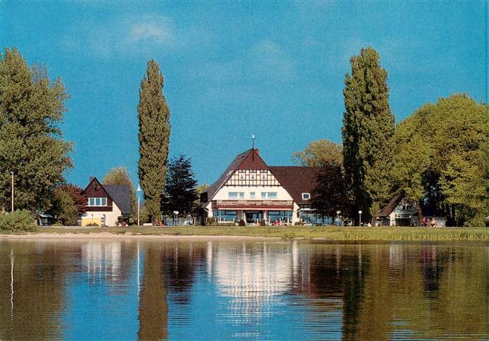 Lembruch Duemmersee Niedersachsen Duemmer-See See Hotel Strandlust Fachwerk Papp – Ansichtskarte Lembruch