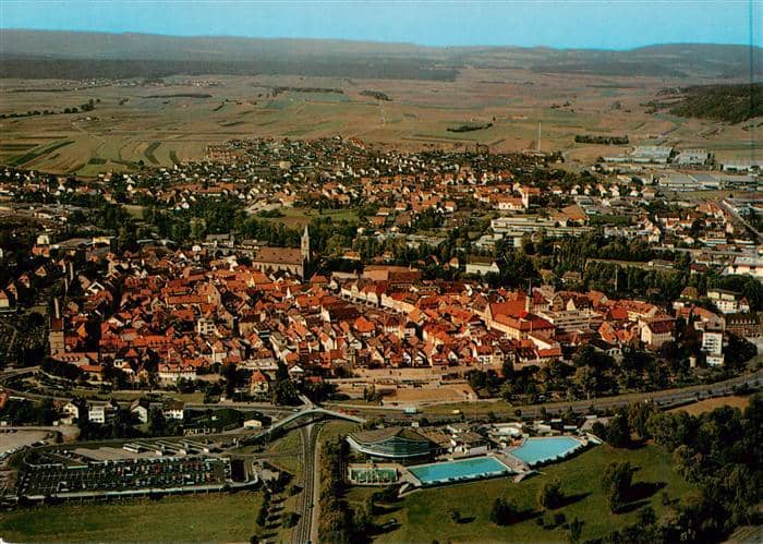 Neustadt Saale Bad Neustadt Bayern Luftbild Altstadt Schwimmbad Saale Naturpark- – Ansichtskarte Bad Neustadt a.d.Saale