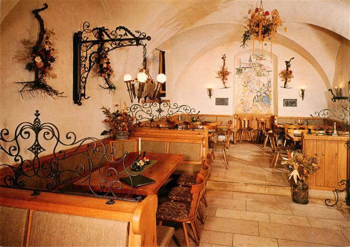 Nordheim Rhoen Bayern Zehnthof Weinstuben Restaurant Gewoelbe Schmiedeeisen Holz – Ansichtskarte Nordheim v.d.Rhön
