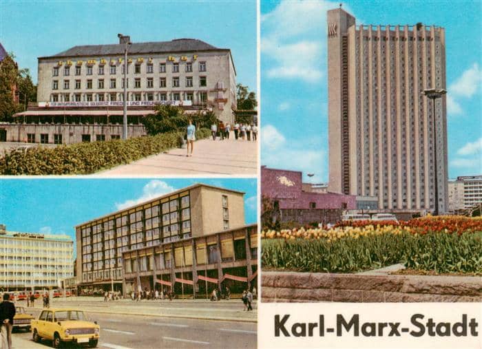 Karl-Marx-Stadt CHEMNITZ Interhotel-Chemnitzer-Hof Interhotel-Kongress Interhote – Ansichtskarte Chemnitz