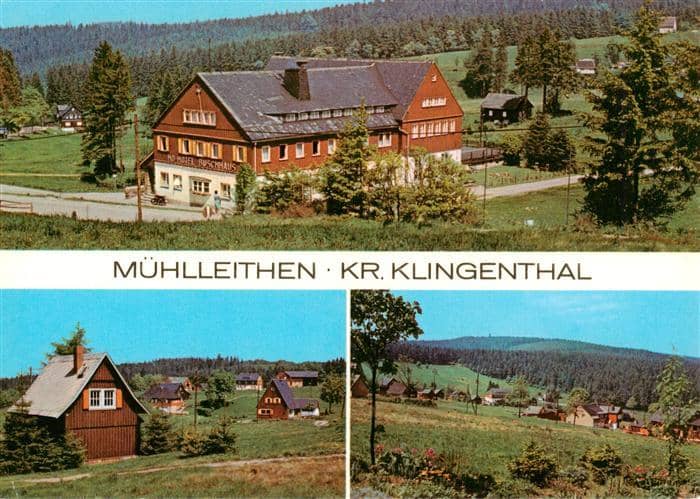 Muehlleithen Klingenthal HO-Hotel Buschhaus Holzhaeuser Wald Wiesen Vogtland – Ansichtskarte Klingenthal Sachsen