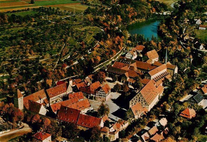 Maulbronn Kloster-Maulbronn Zisterzienserkloster UNESCO Luftbild Klosterhof Kirc – Ansichtskarte Maulbronn