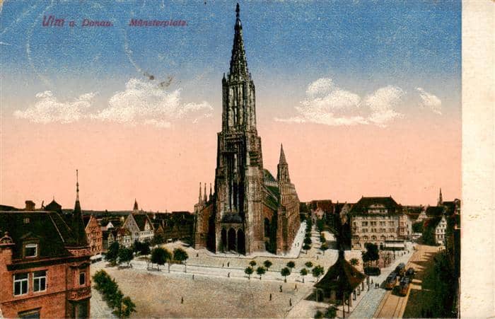 ULM  Donau Muensterplatz – Ansichtskarte Ulm