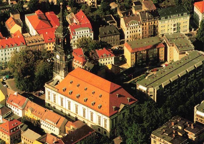 DRESDEN Elbe Dreikoenigskirche Dresdner Neustadt – Ansichtskarte Dresden Elbe