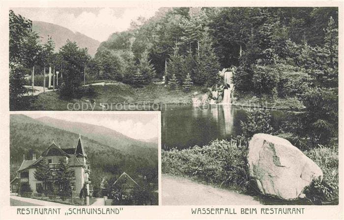 Guentersthal Guenterstal FREIBURG Baden Wasserfall beim Restaurant Schauinsland – Vorderseite