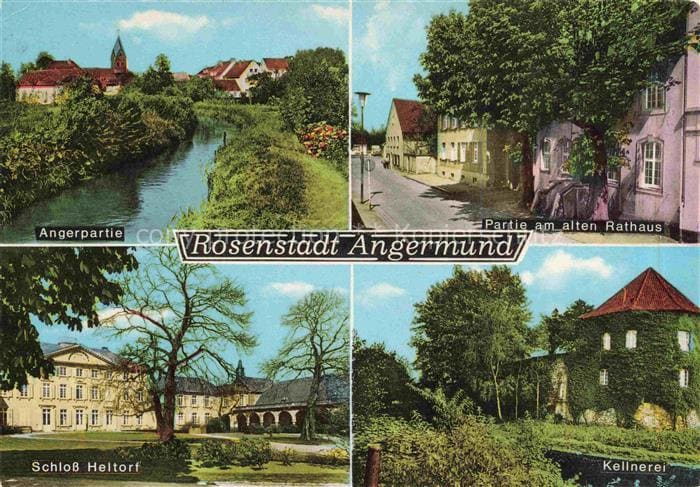 Angermund Partie an der Anger Altes Rathaus Schloss Heltorf Kellnerei – Vorderseite