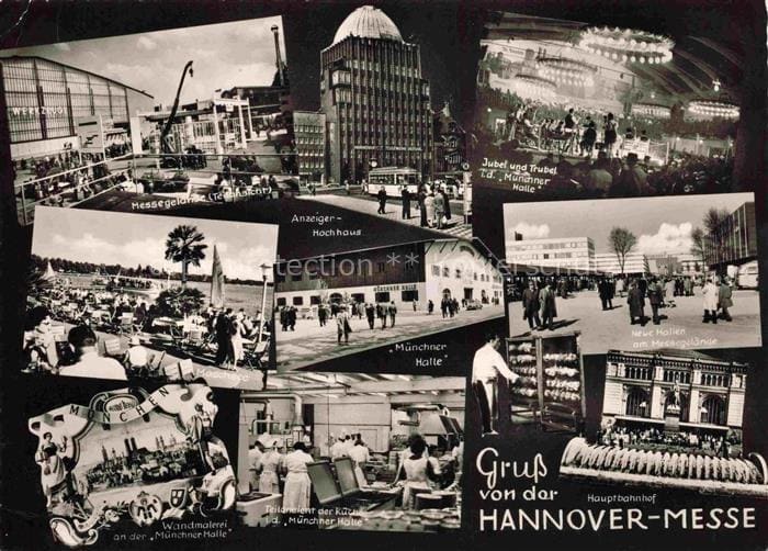 HANNOVER  CITY Messe Hallen Teilansichten Hauptbahnhof Anzeiger Hochhaus – Vorderseite