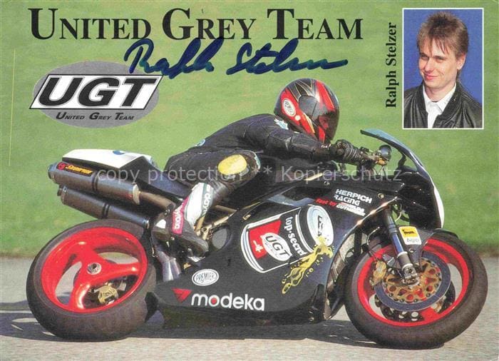 Motorrad Motor Bike Motocycla Ralph Stelzer Autogramm Ducati 748 – Vorderseite