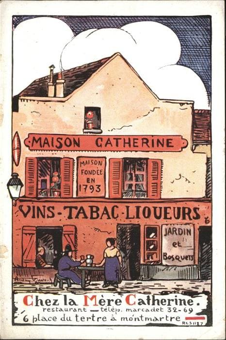 Montmartre Paris Vins Tabac Lioueurs – Anverso