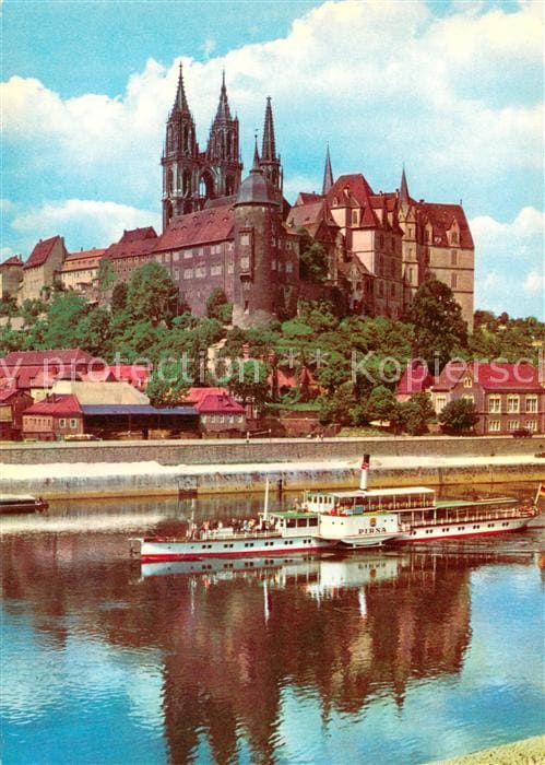 Dampfer Seitenrad Pirma  Meissen – Front