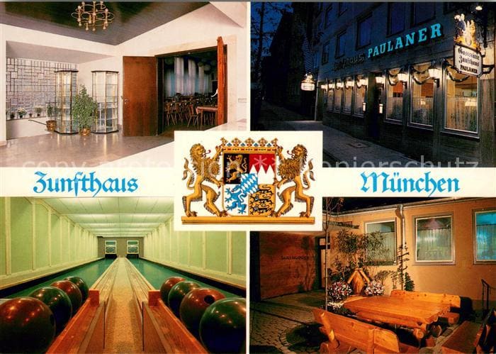 Muenchen Bayern Gaststaette Zunfthaus Kegelbahn Wappen – Vorderseite