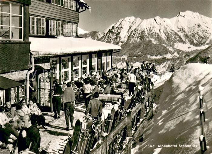 OBERSTDORF Bayern Alpenhotel Schoenblick Sonnenterrasse Bergstation Soellereckba – Vorderseite