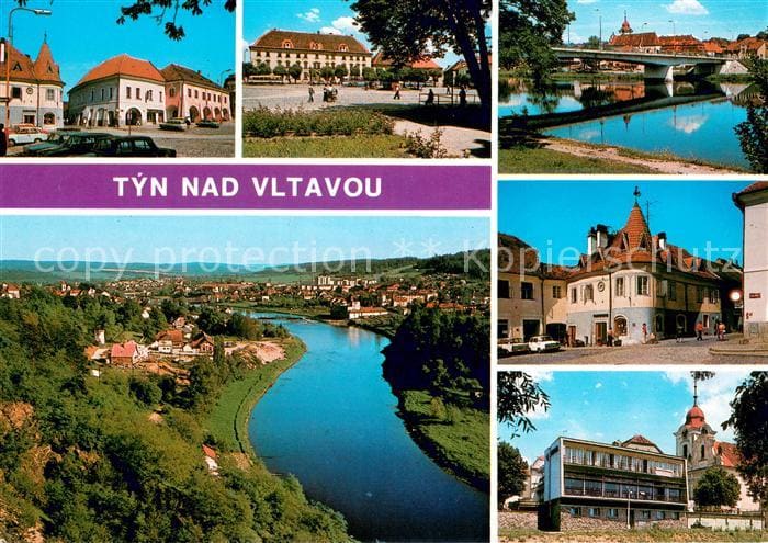 Tyn nad Vltavou Stadtansichten Panorama Moldau – Vorderseite