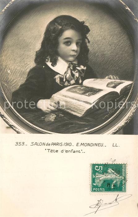 Verlag Salon de 1910 Nr. 353 E.Mondineu Kinderkopf – Vorderseite