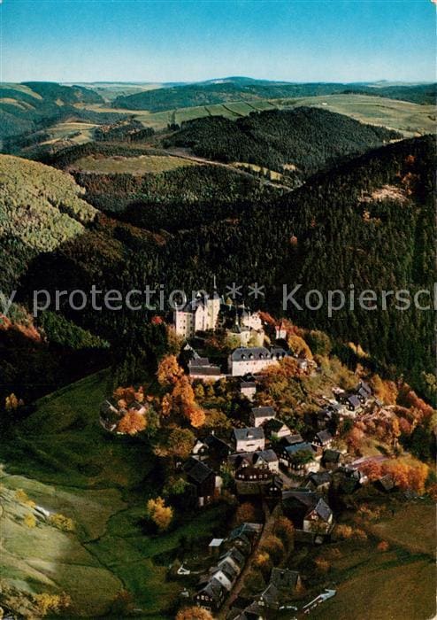 Frankenwald Region Burg Lauenstein Fliegeraufnahme – Vorderseite