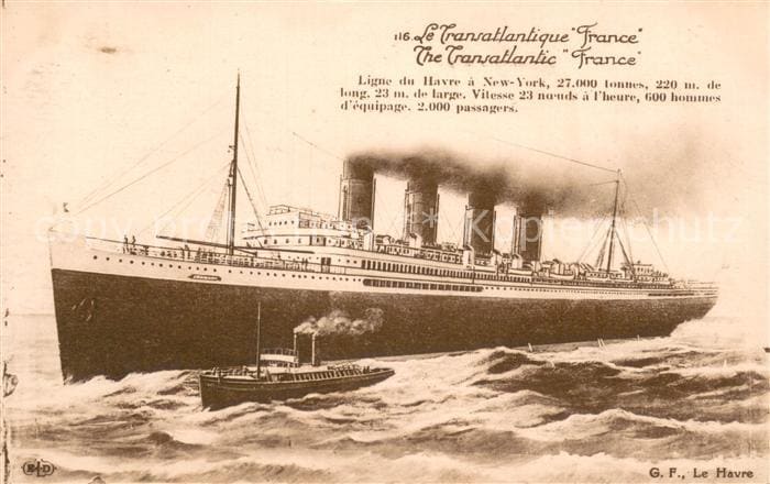 Dampfer Oceanliner Le Havre Le Transatlantique France – Vorderseite