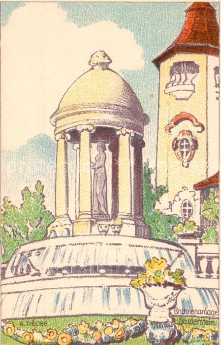 Landesausstellung Bern 1914 Brunnenanlage Studerstein – Vorderseite