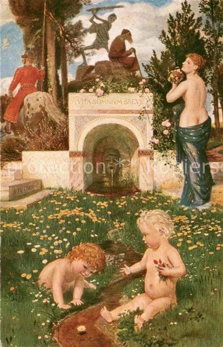 Boecklin Arnold Boecklin Bruckmanns Bildkarte Nr.18 Vita somnium breve – Vorderseite