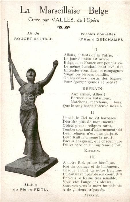 Liederkarte La Marseillaise Belge Opera – Fronte