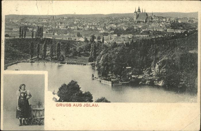 Iglau Jihlava Panorama See Trachten – Vorderseite