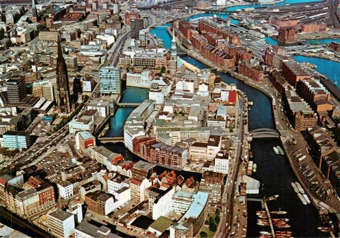 HAMBURG  CITY Teilansicht Fliegeraufnahme – Vorderseite