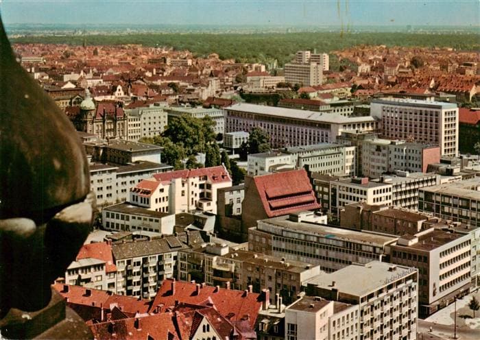 HANNOVER  CITY Blick vom Rathausturm auf den Georgsplatz und seine Umgebung – Vorderseite